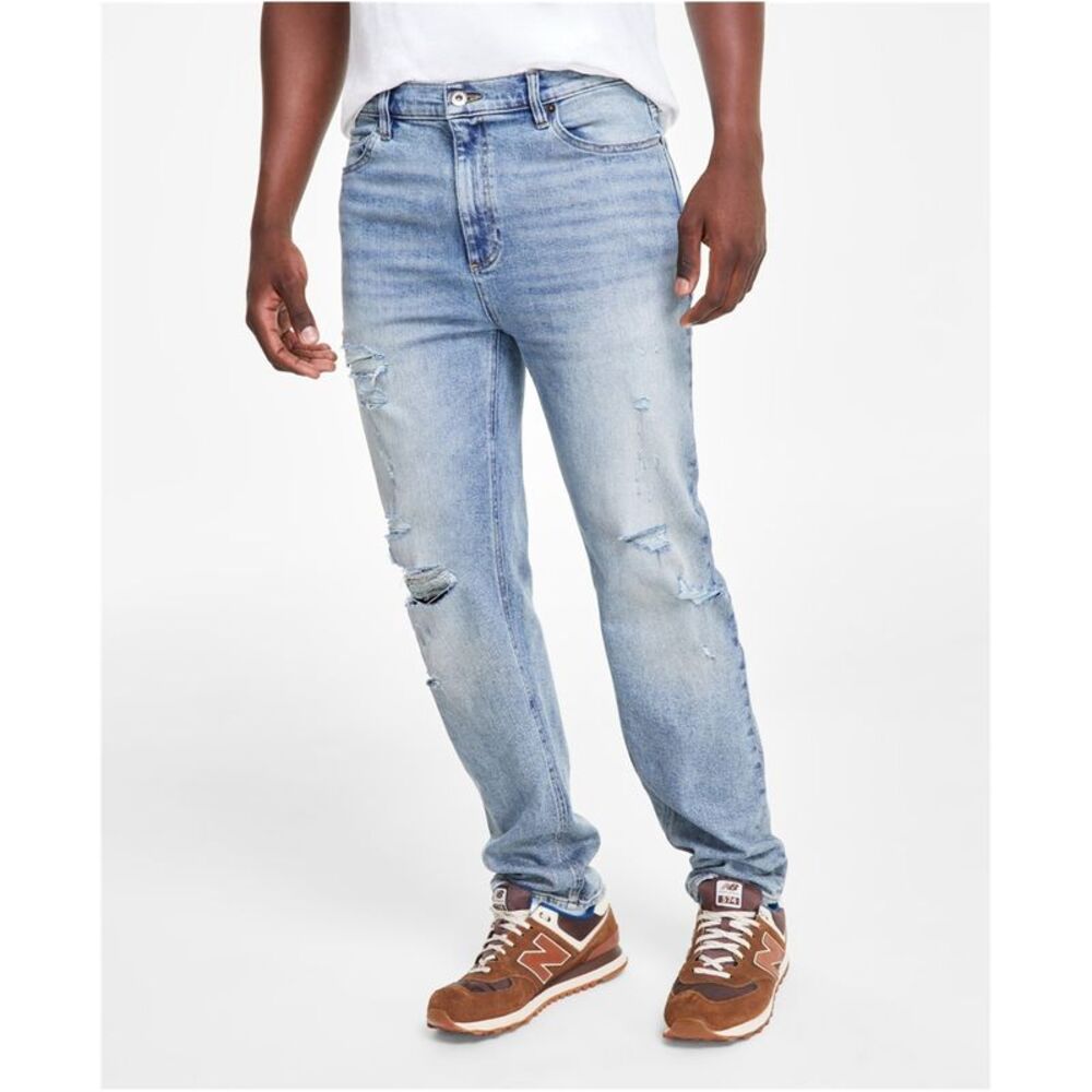 SUN + STONE Mens Aurora Distressed Regular Straight Leg Jeans, NWT